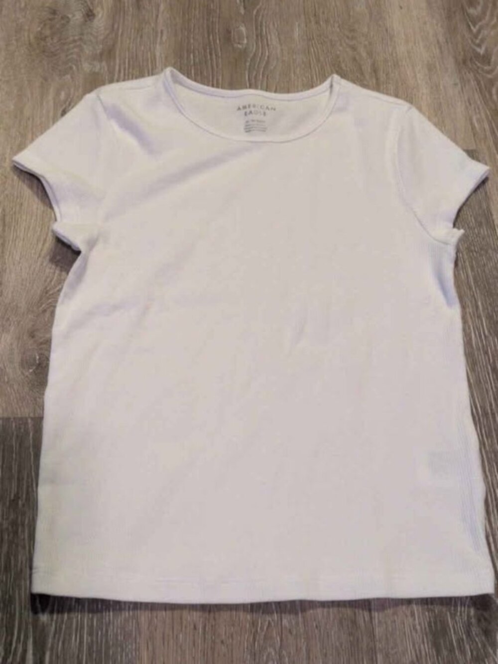 American Eagle Ribbed T-Shirt xs white